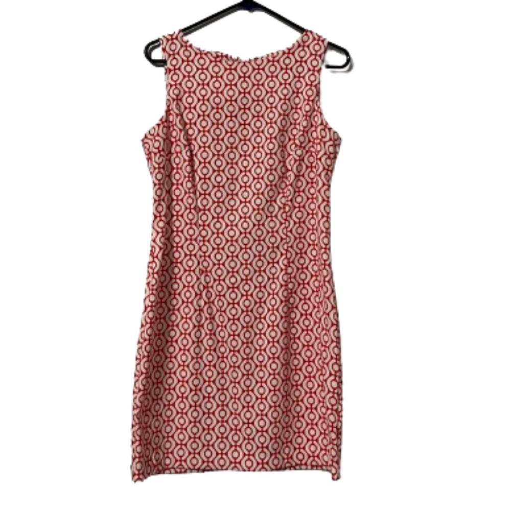 ALYX Limited Red White Geometric Sleeveless Zip Up Sheath Dress Size 10